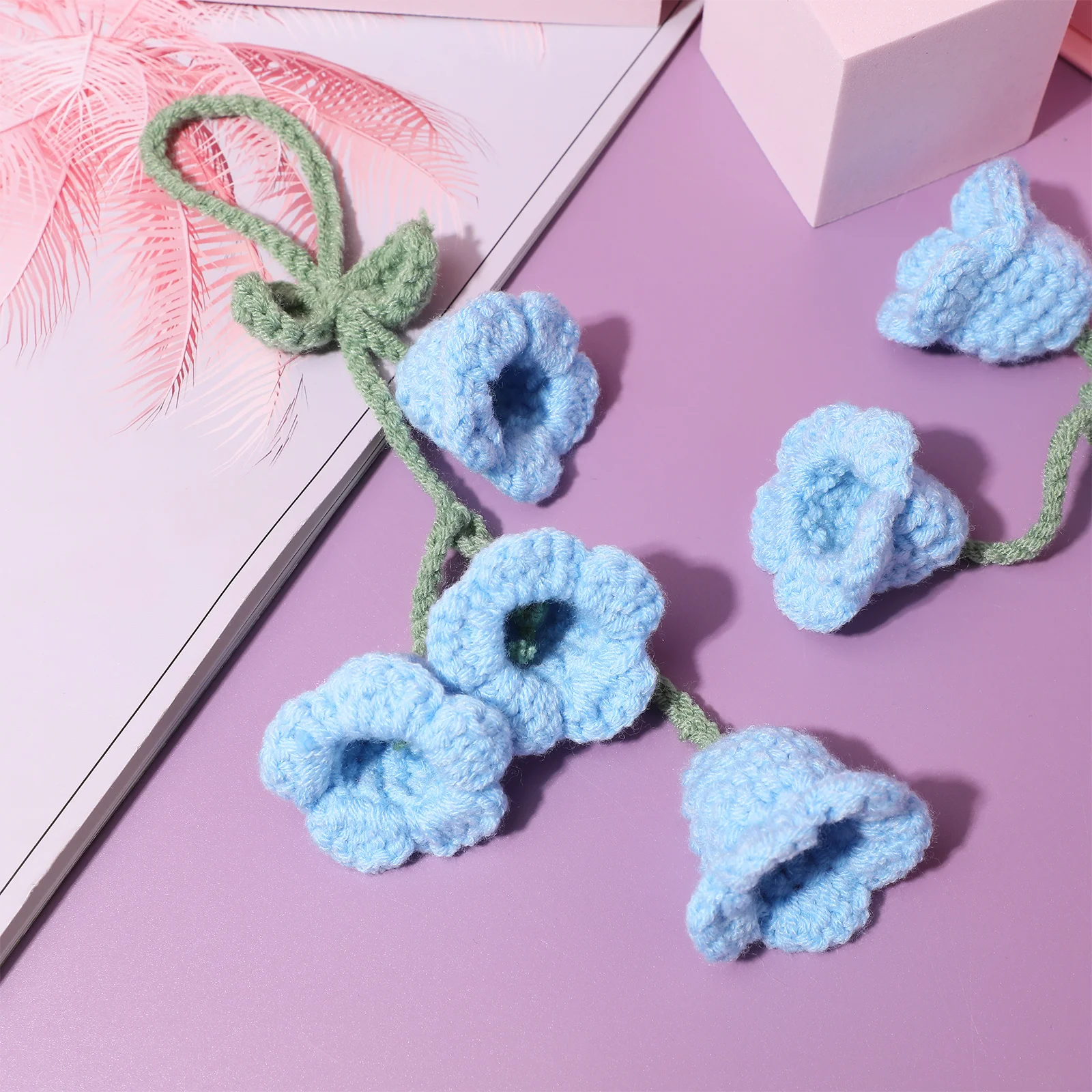 

1Set Crochet Flower Car Decor Hanging Accessory Sturdy Material Home Party DIY Crafts Flower Car Accessories Crochet Decorations