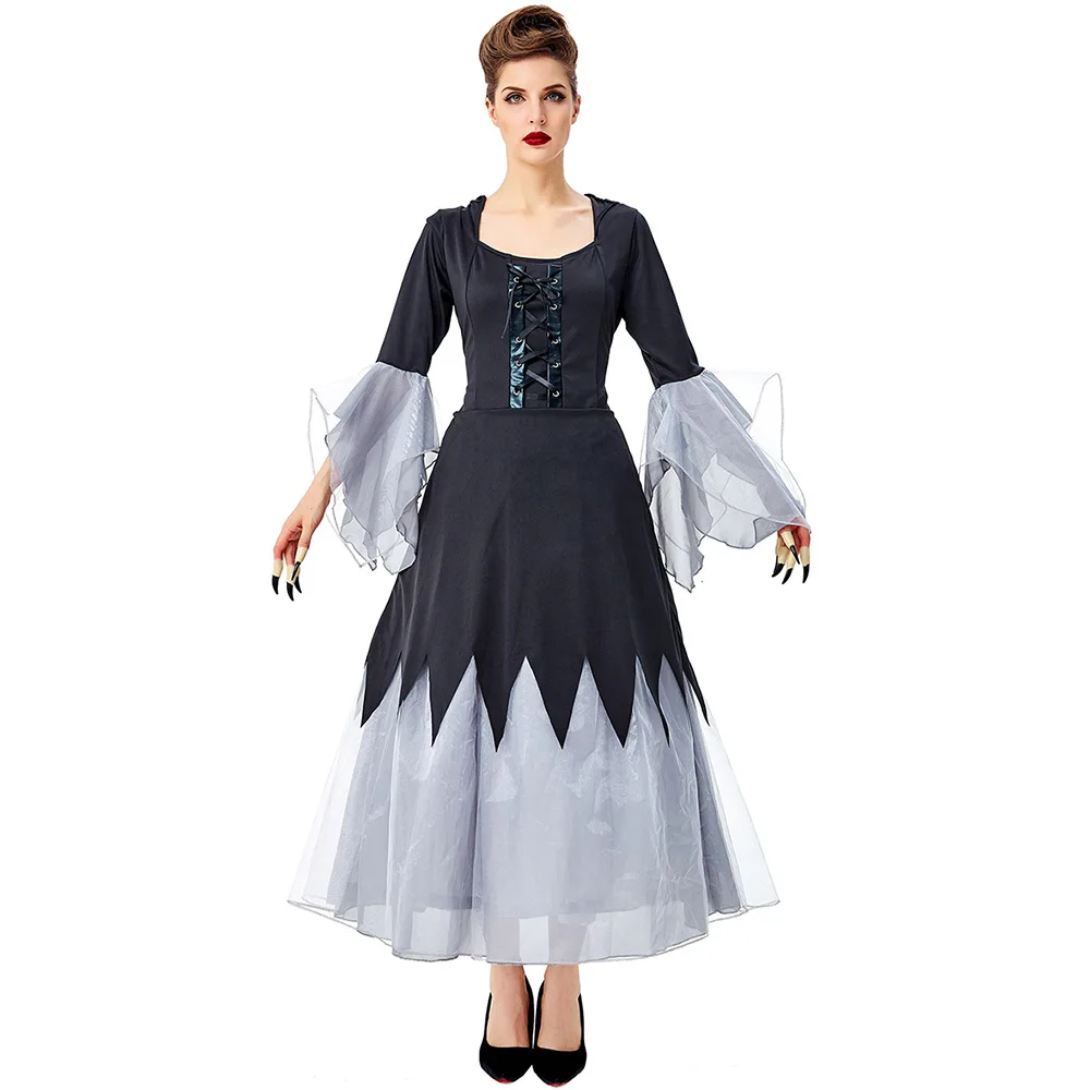 loween Witch Cosplay Costume Magic Robe Role-plang Dr with Hat Gypsy Sle Women's Faion Stage Performance Clothes