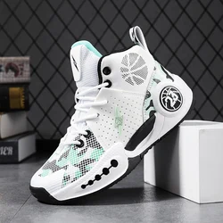 Kids Sneakers Boys High Top Basketball Shoes Children’s Lace-up Tennis Athletic Shoes Outdoor Running Shoes Basketball Trainers