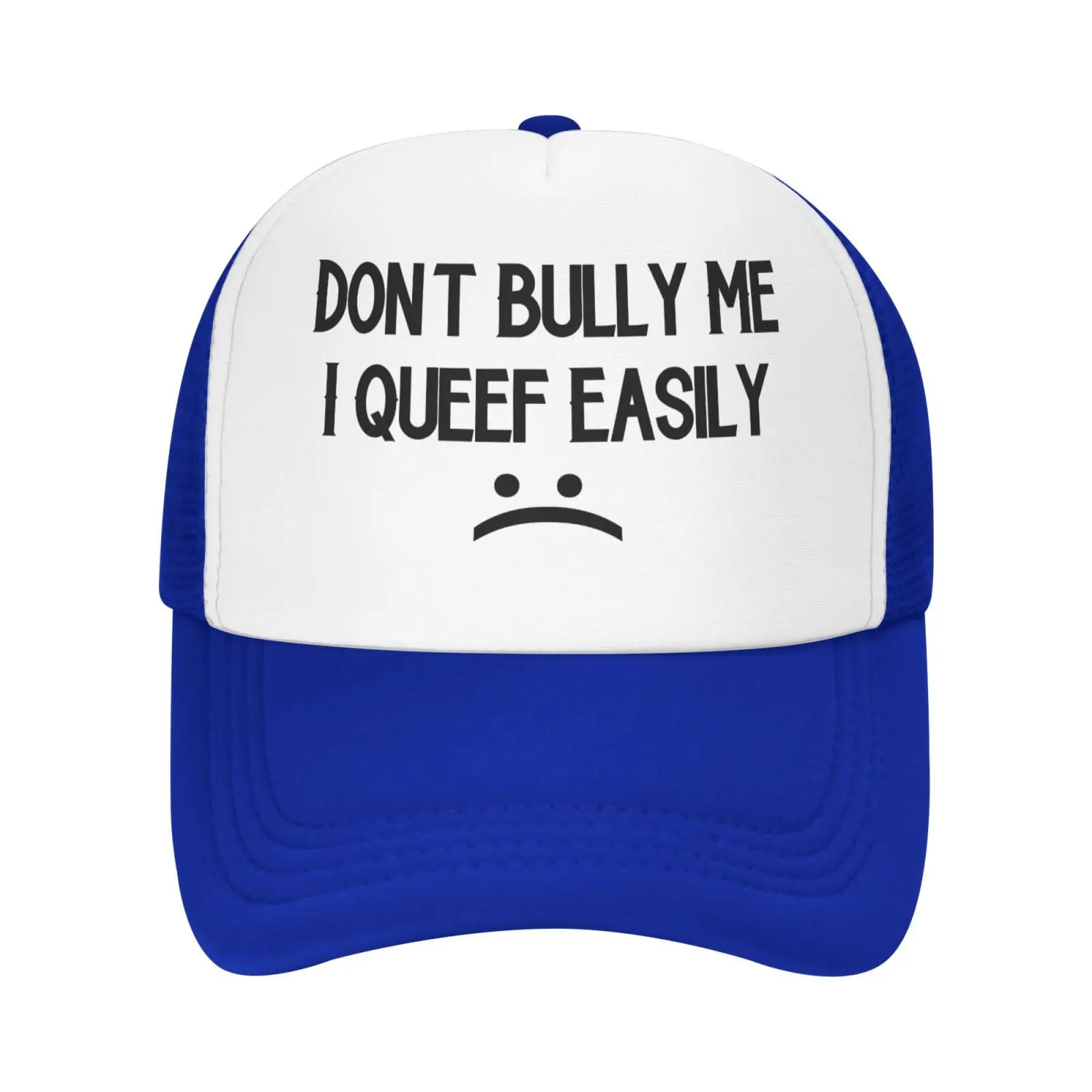 Don't Bully Me I Queef Easily Baseball Cap Vintage Adult Mesh Hat Adjustable For Men Women Sports Breathable Fashion Daily