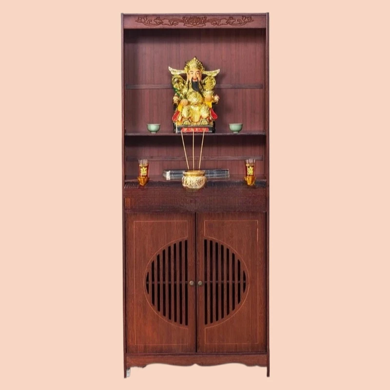 

HJ new Chinese-style God of Wealth display stand cabinet, shrine table, household modern style Bodhisattva shrine