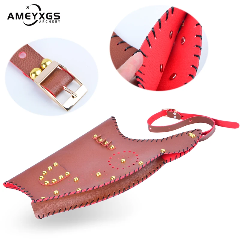 

Archery Traditional Bow Bag Eco-friendly Leather Arrow Quiver Can Hold 20pcs Arrows For Shooting Hunting Longbow Storage Kit