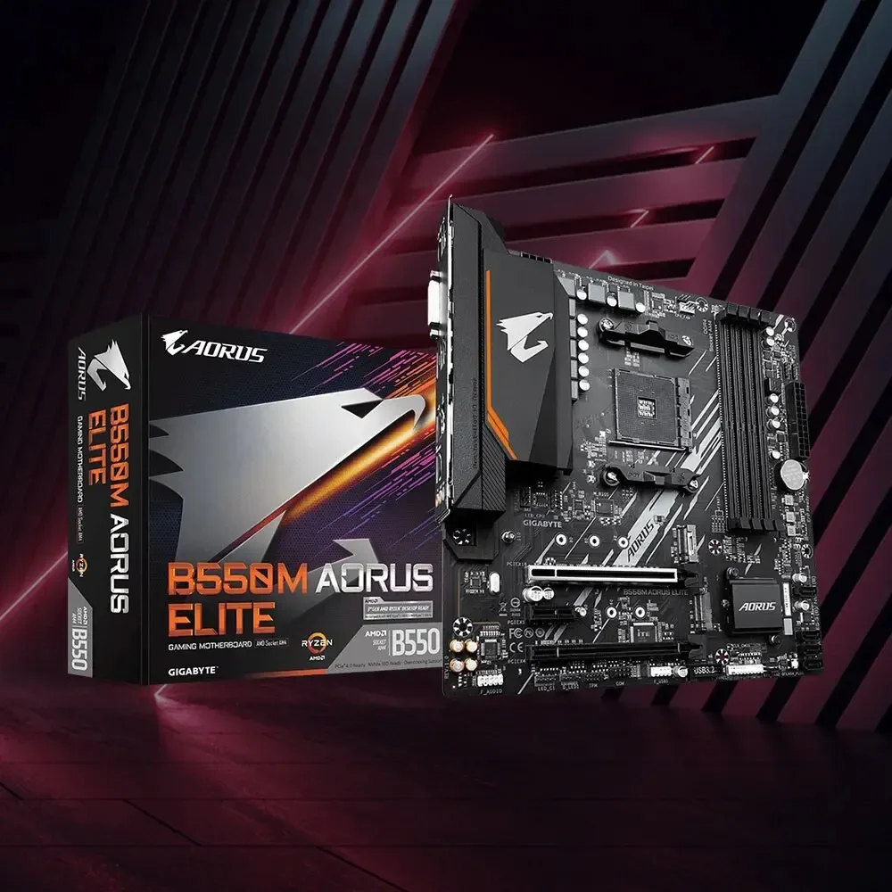 GIGABYTE B550M AORUS ELITE Motherboard AMD AM4 For Ryzen 3/4/5 Series CPU 4*DDR4, PCI-E 4.0 X16 ,4XSATA3.0 ,2xM.2,