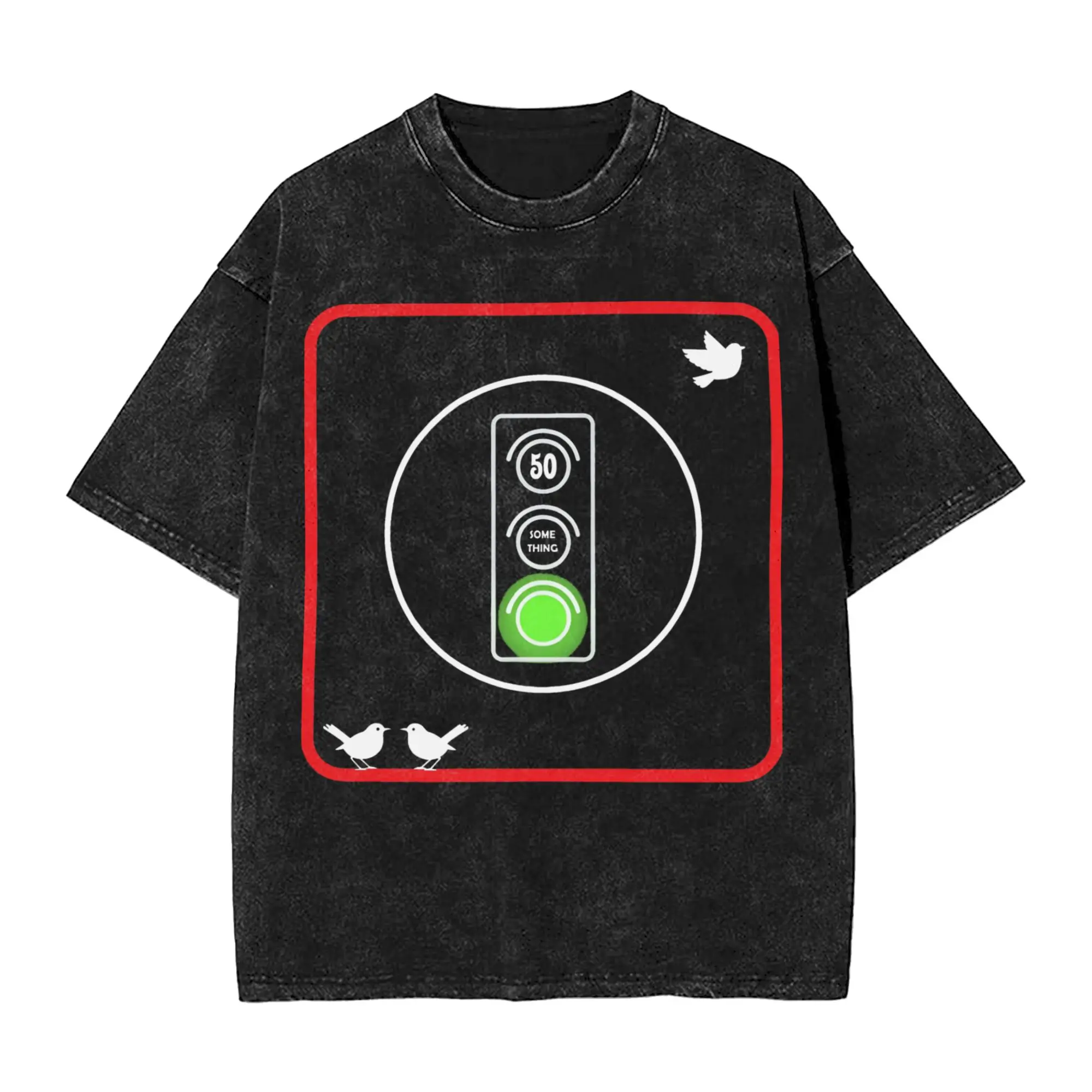 Man T Shirt R-RUSH Washed T-Shirts Hippie 50 Something Summer Tees Street Style Loose Cotton Clothing Hot Sale