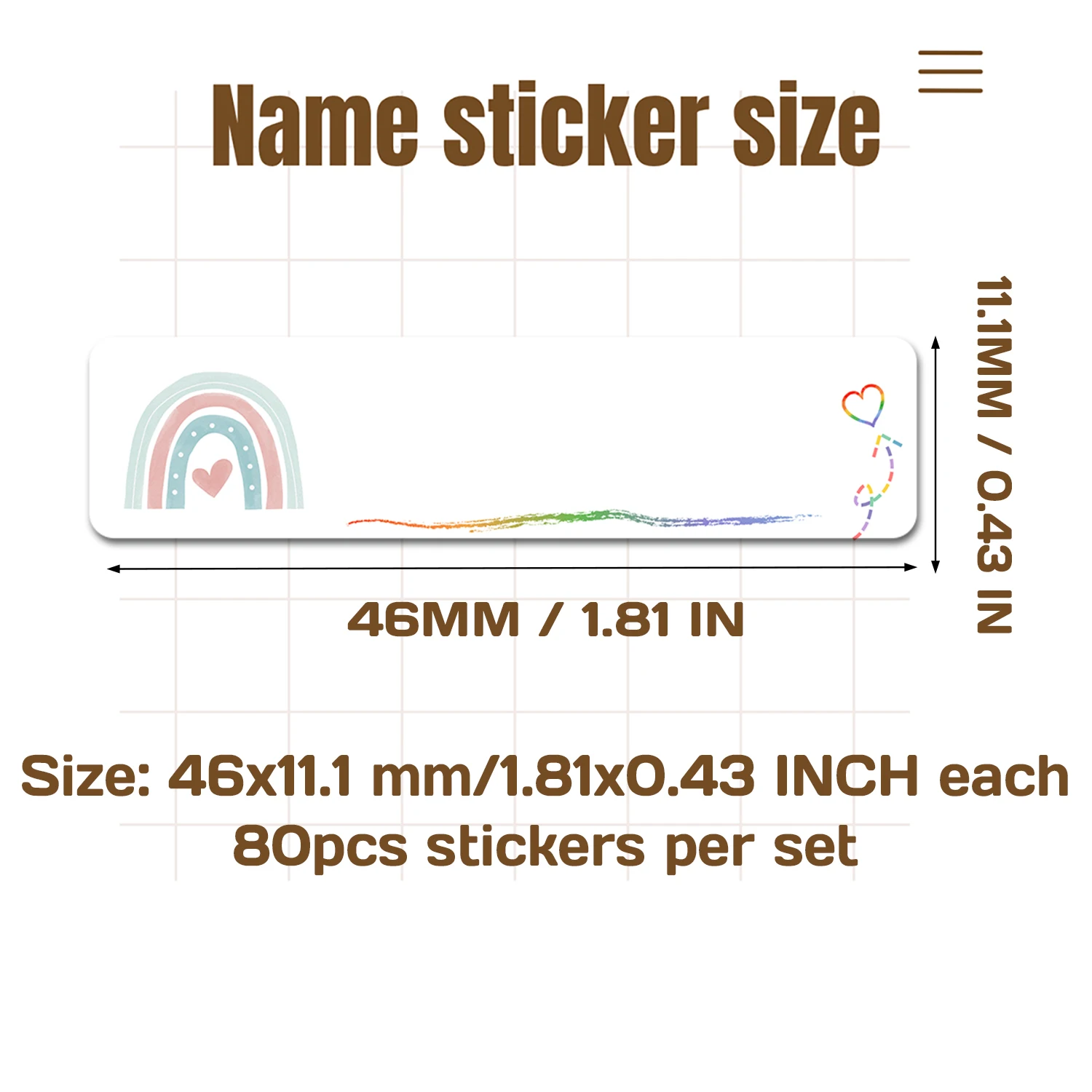 80/160/240pcs Personalized Name Stickers Custom Waterproof Labels Stick on Tag Kids Teacher Parents School Daycare Rainbow 411