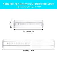 6/8/10/12-Pack Adjustable Drawer Organizers, Clear Expandable Dresser Organizers for Storing Clothes Kitchen Utensils - Image 2