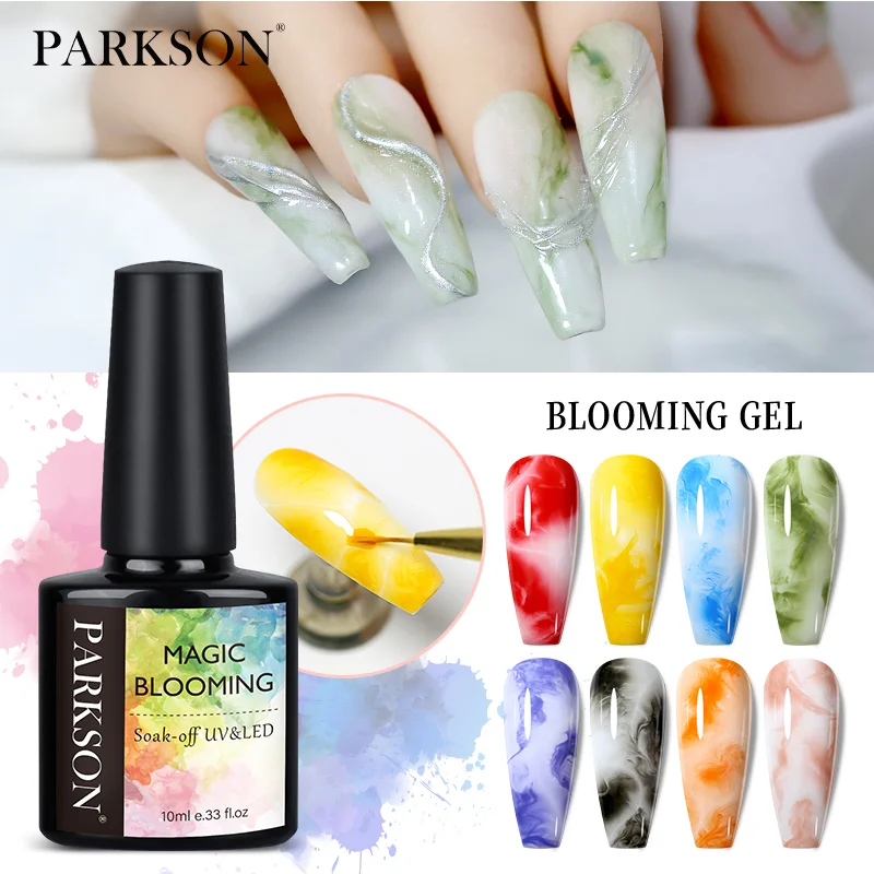 

Parkson Blooming Gel Прозрачный акварельный эффект размазывания 10 мл Полуперманентный УФ-светодиодный лак Основание Верхнее покрытие для дизайна ногтей