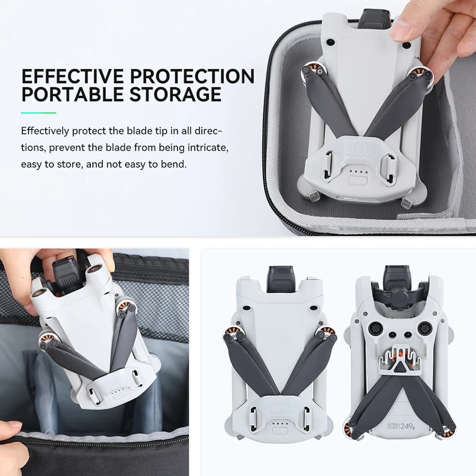 สําหรับ DJI Mini 3 Pro Drone ผู้ถือใบพัดคงที่ Stabilizers Buncher Props Beam Protector ฝาครอบเลนส์ Extended Landing Gear ฟุต