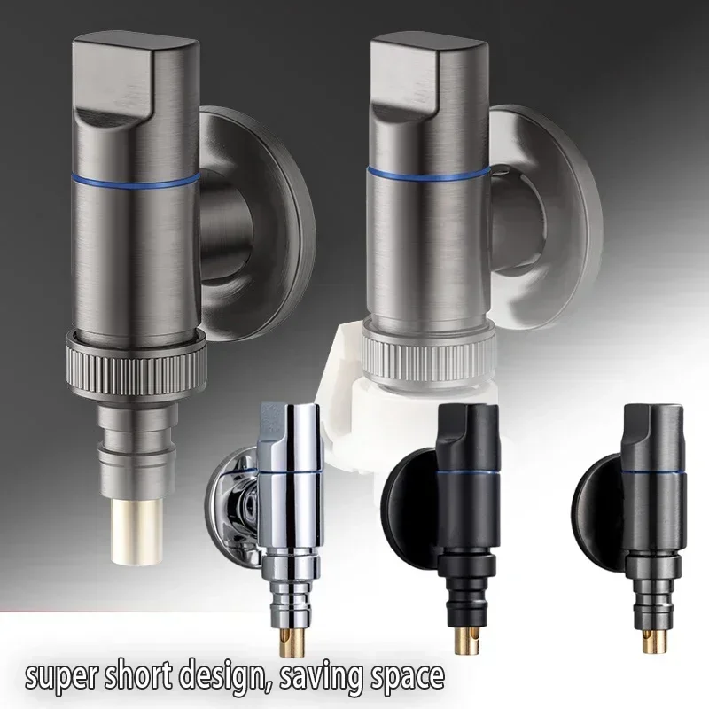 Faucet Brass One Into One Out Dual Control Washing Machine Tap Three-way Toilet Triangle Valve