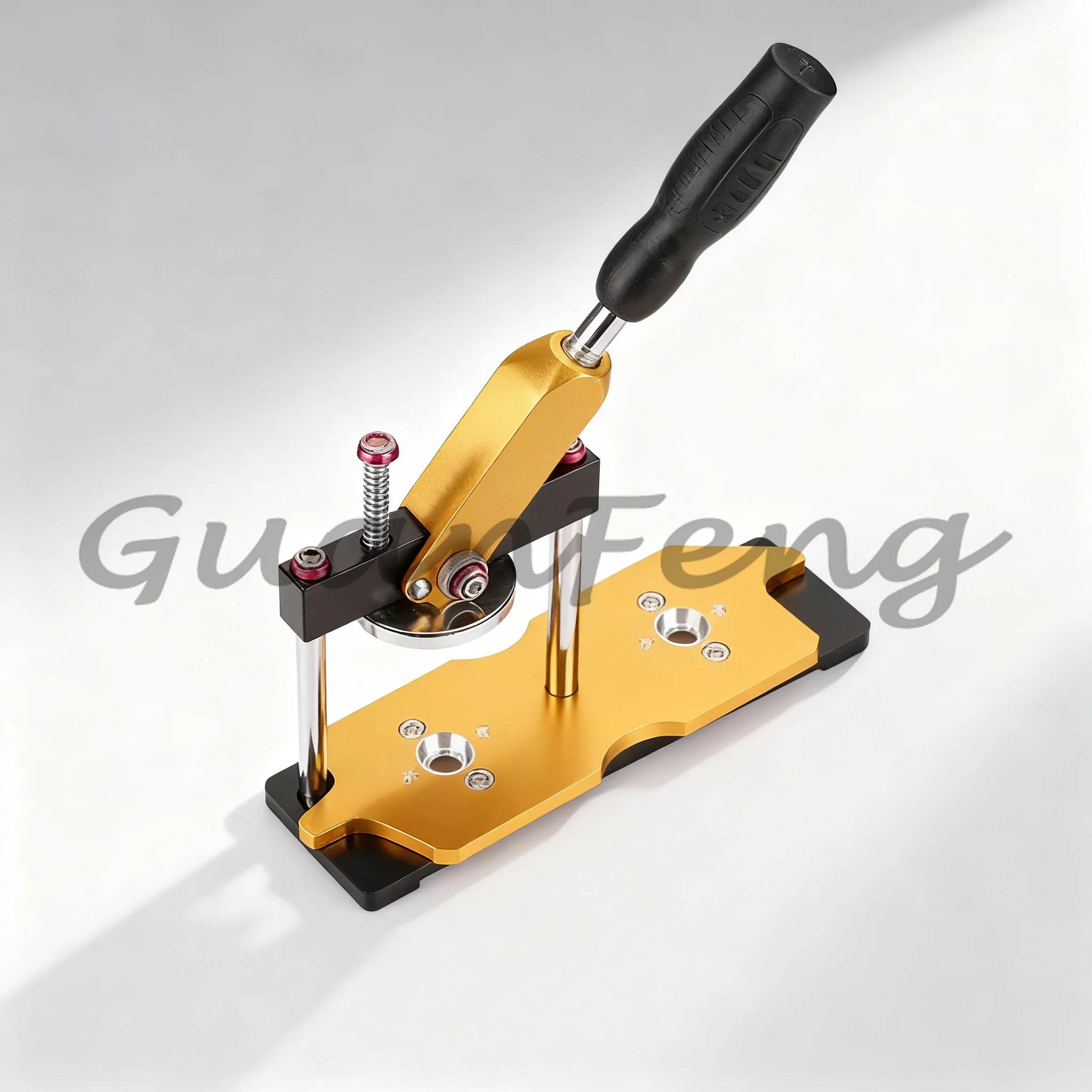 Button Press Machine with Multi-Size Molds 25-75mm, Ergonomic Curved Handle for Handmade Gifts