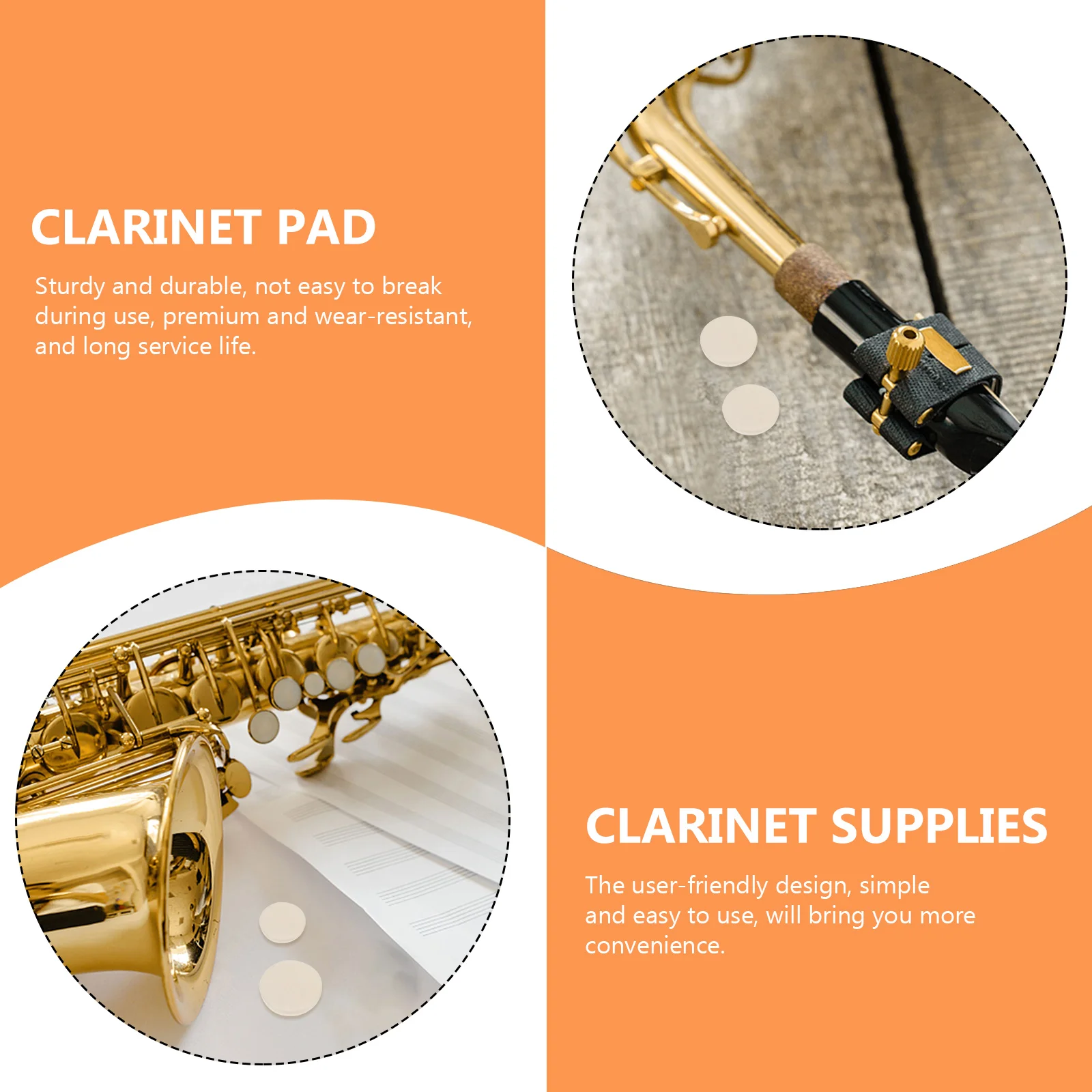 

17pcs Sound Pads Durable Sturdy Long Lasting Supplies Replacement Parts Clarinet Accessories For Clarinet Lovers