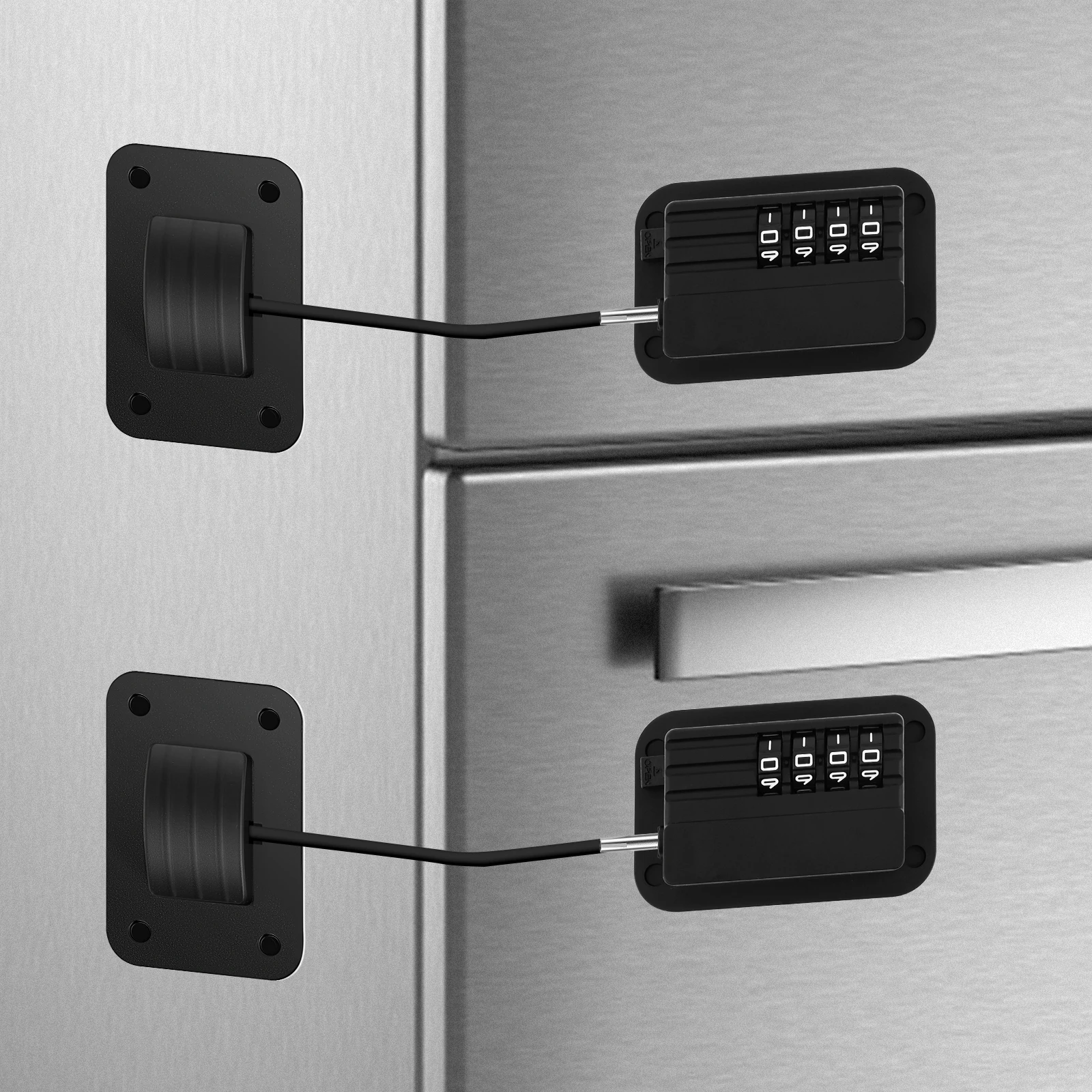 

2Pcs Refrigerator Door Lock Child Proofing Fridge Lock With Keys or Coded Lock Resettable Combination Lock for Cabinet Drawer