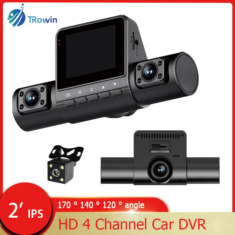 

1 PCS Dash Cam 4Channel 1080P Driving Recorder HD1080P Front Inside Rear View Infrared Night Vision Car Charge Reversing Camera