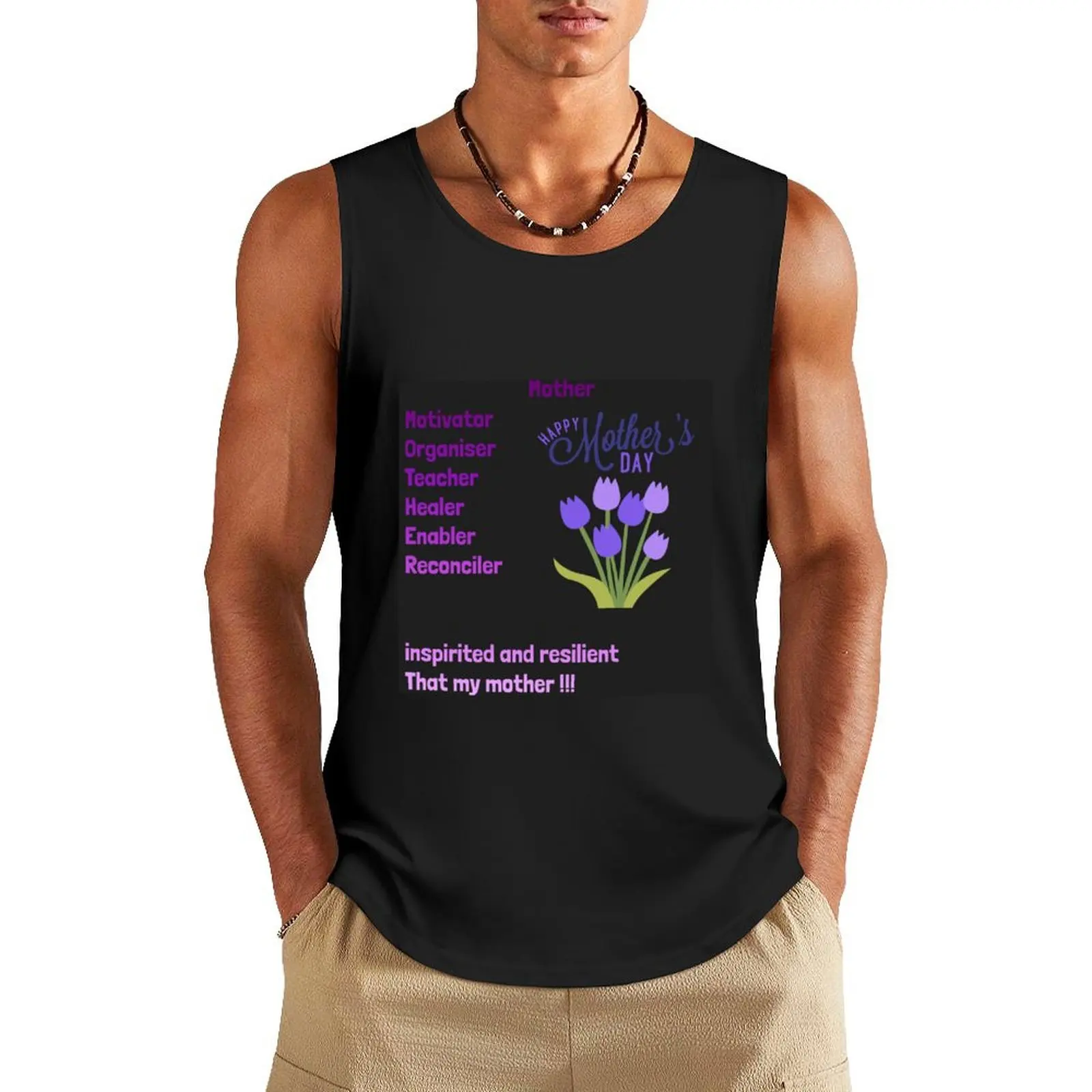 Happy Mothers Day Tank Top gym men Vest male