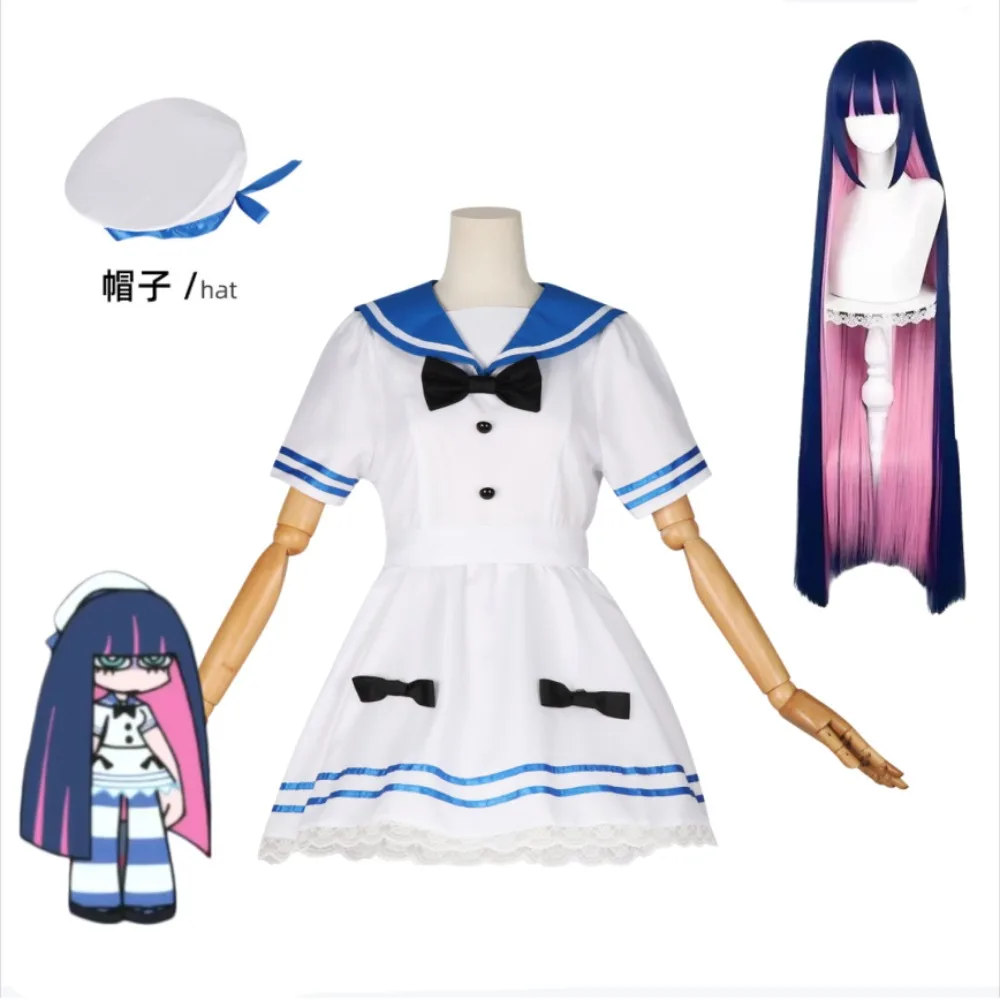 

Panty & Stocking with Garterbelt Stocking Anarchy Cosplay Full JK Sailor Uniform Short Skirt Anime Halloween Comic Con Costume