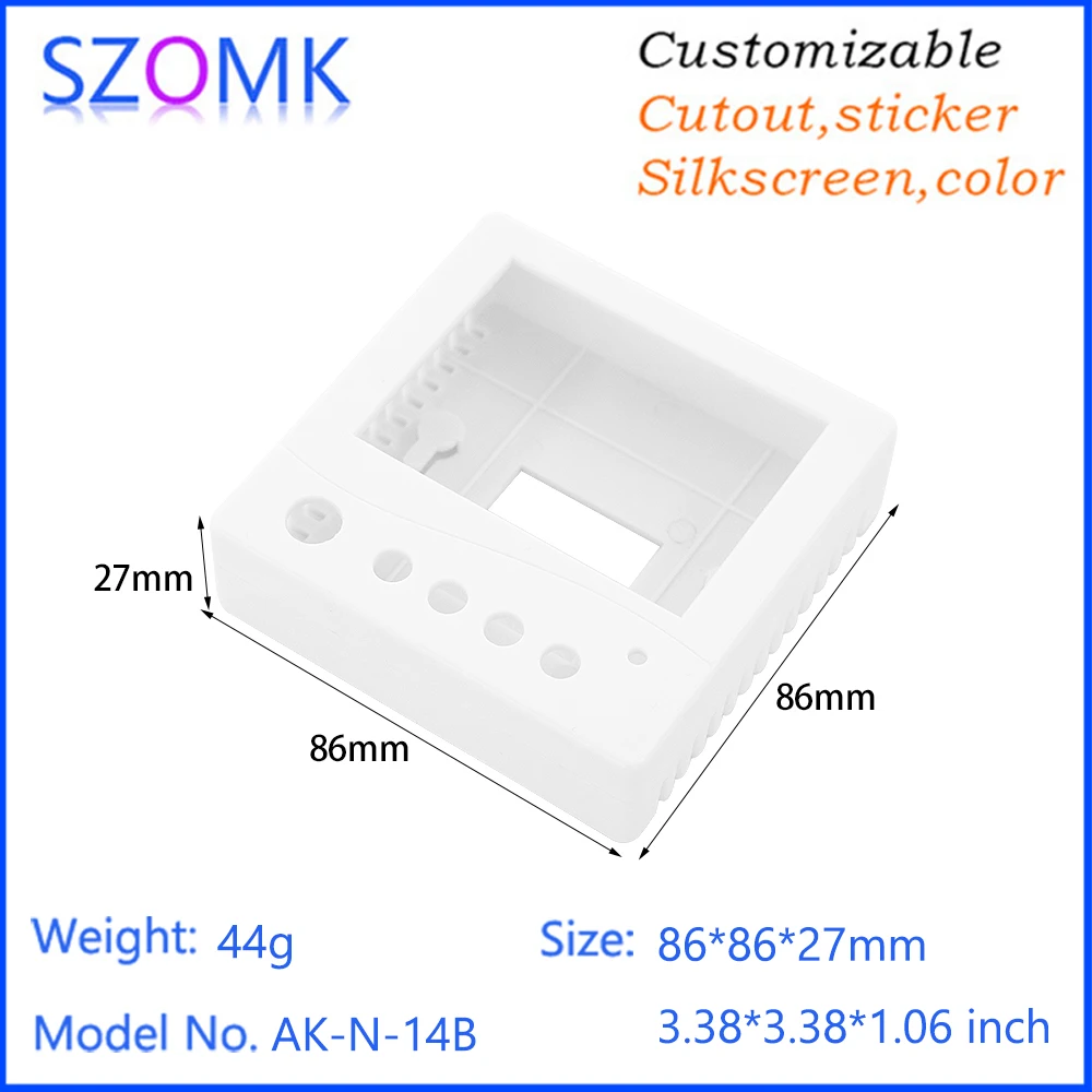 Plastic housing electronics enclosure white (10Pcs) 85*85*25mm plastic pcb enclosure, hot selling plastic equipment box