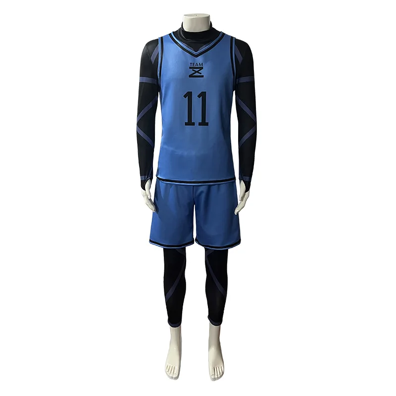 Disfraz de Isagi Yoichi, disfraz de Anime con cerradura azul, Jersey, ropa deportiva para Club de fútbol, peluca Hyoma Chigiri Meguru Bachira, monos de Cosplay