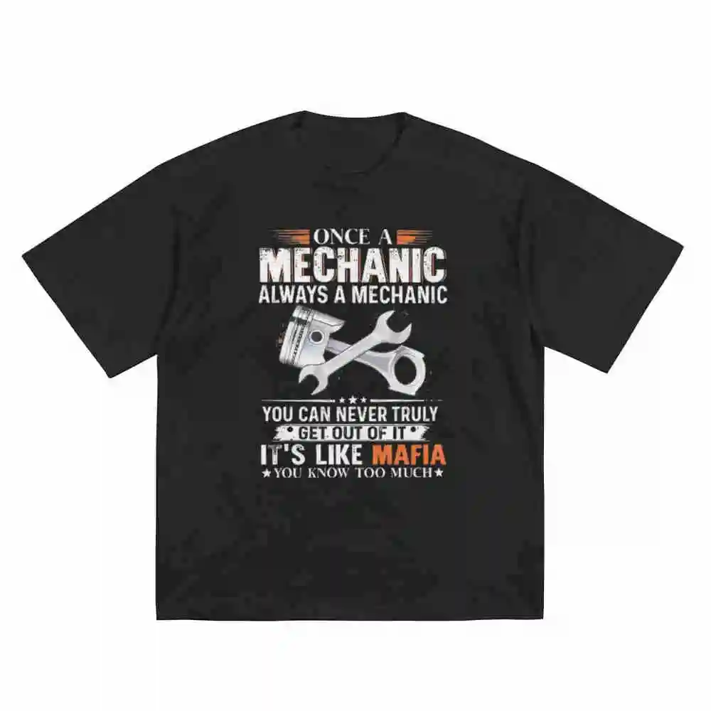 Mechanic Wrench Spark Plug Saying Short Sleeve Tee 100% Cotton T-Shirt