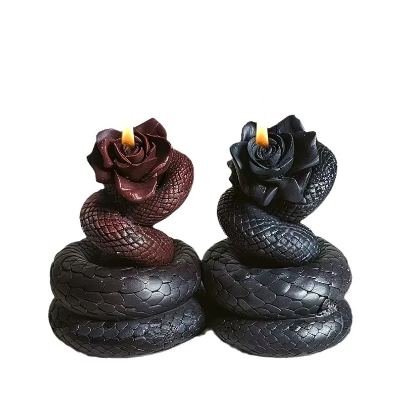 Python Silicone Candle Mold Diy Serpentine Clew Snake Cobra Mold Home Decor For Candles, Resin, Soap, Concrete, Plaster, Cement