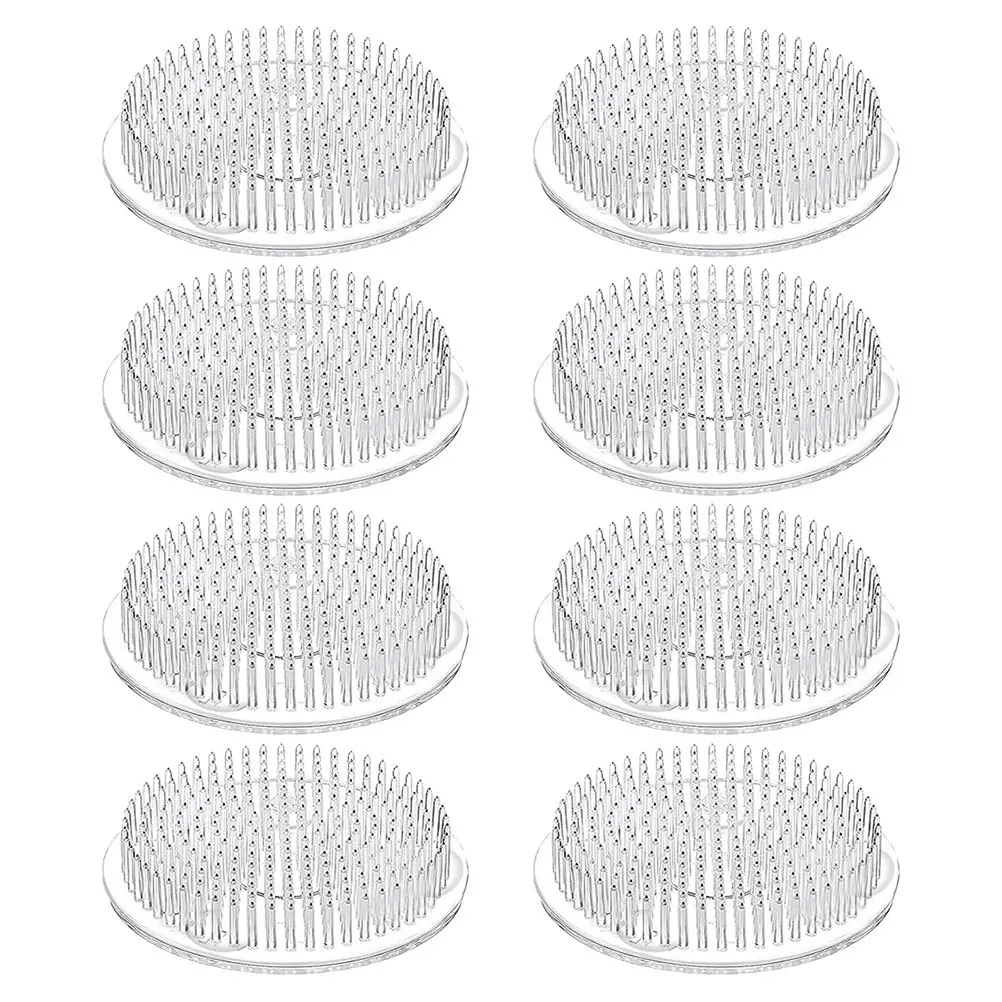 

8pcs Plastic Pin Holder Round Floral Arrangement Tool Strong Suction Cup Base For Secure Fixation Lightweight Easy Clean Flower