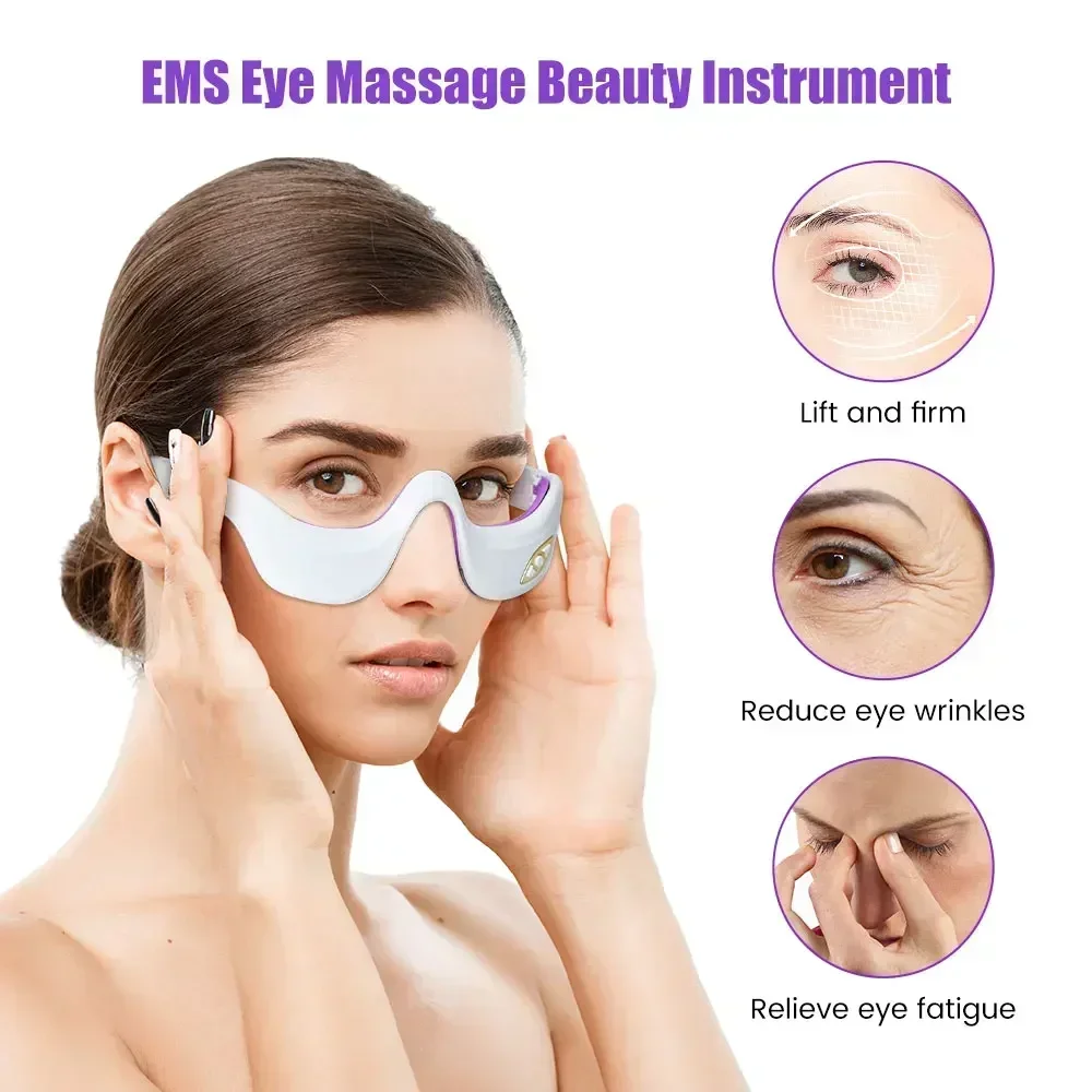 EMS Micro-current Eye Wrinkle Care Device Eye Massager To Relieve Fatigue Beauty Machine Reduce Dark Circles Eye Lines Swelling