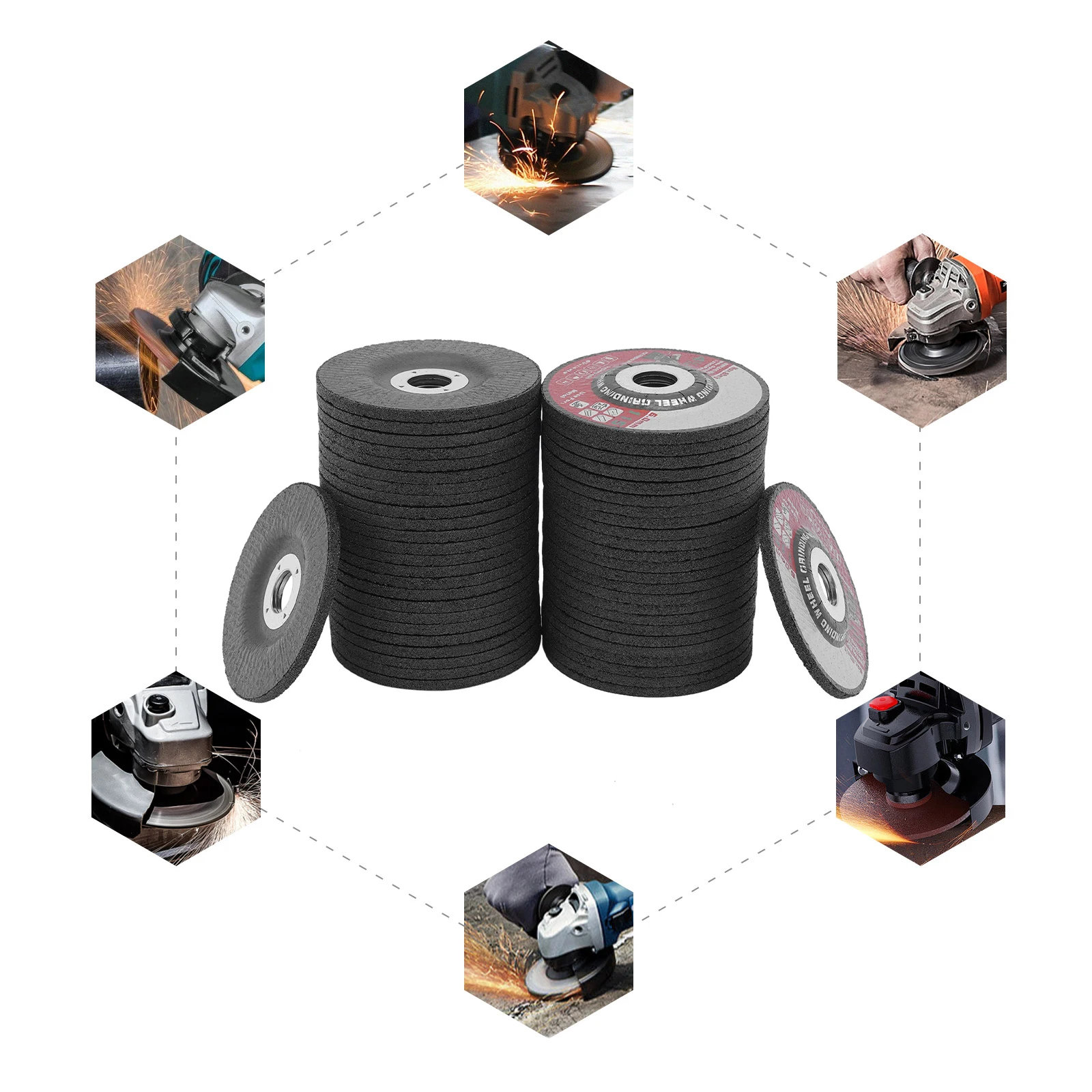 50 PZ Mole Metallo Acciaio 4.5 Disco Smerigliatrice angolare 11,5 cm Mole per Saldatura Cuciture Sbavatura Rimozione Ruggine