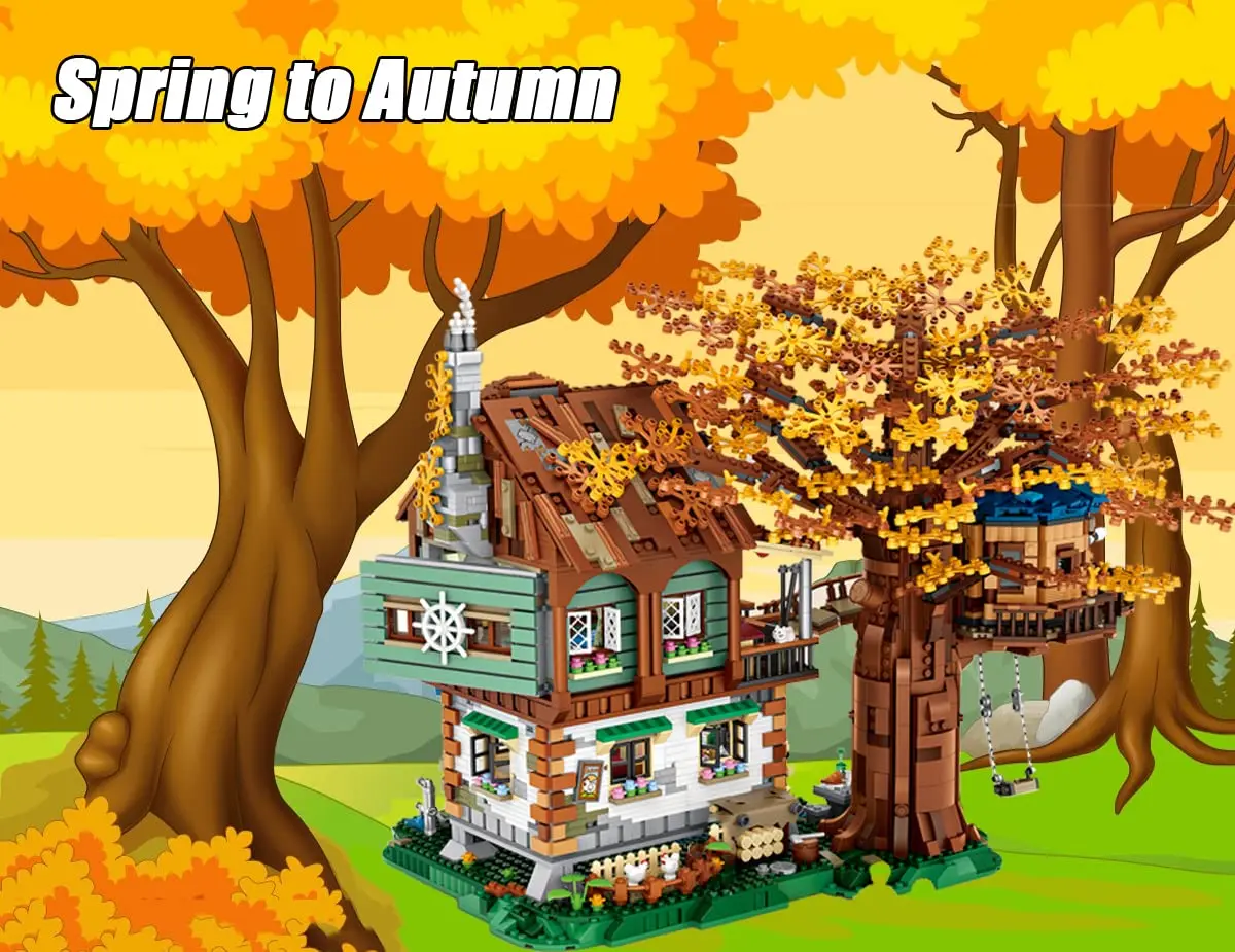 4761 pièces maison d'arbre briques jouets vue sur la rue modèle garçons créatif bricolage forêt maison Mini blocs de construction ensemble cadeaux pour adultes adolescents