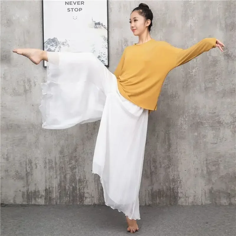Dance pants Loose and elegant chiffon wide-leg pants Classical dance pants Chinese style dance clothes Zen clothes Yoga