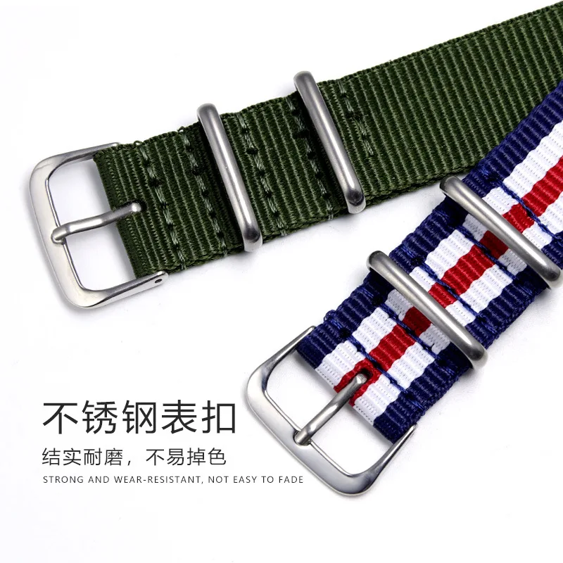 High quality nylon strap suitable for Omega 007 suitable for Hamilton Rolex premium 18mm 20mm 22mm watch band bracelet