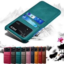 Poco M4 Pro 4G Card Slots Cover For Xiaomi Poco M4 Pro 4G M4pro Slim Retro PU Leather Business Case For Xiomi Poco M3 M4 Pro 5G