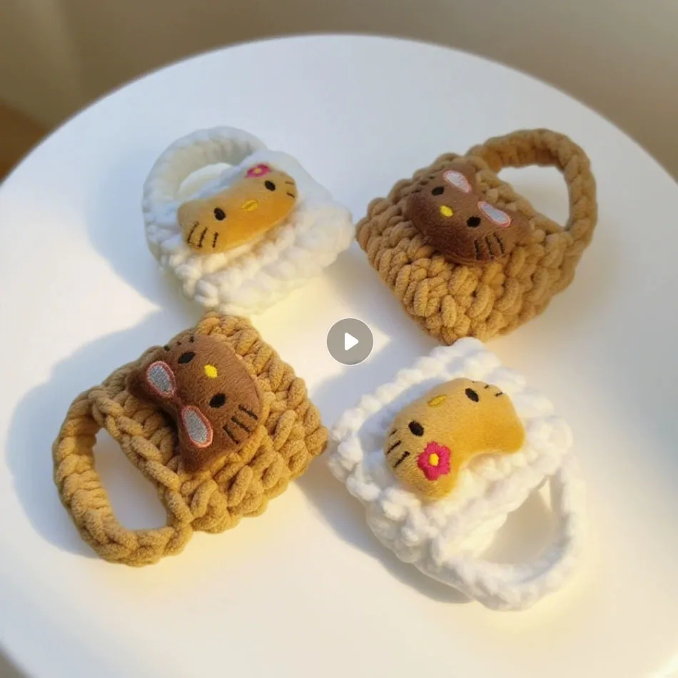 Nueva Funda Protectora para Auriculares Kawaii Sanrio Hello Kitty Hawaii Black Kitty, a Prueba de Golpes, Mini Monedero, Regalo para Niñas