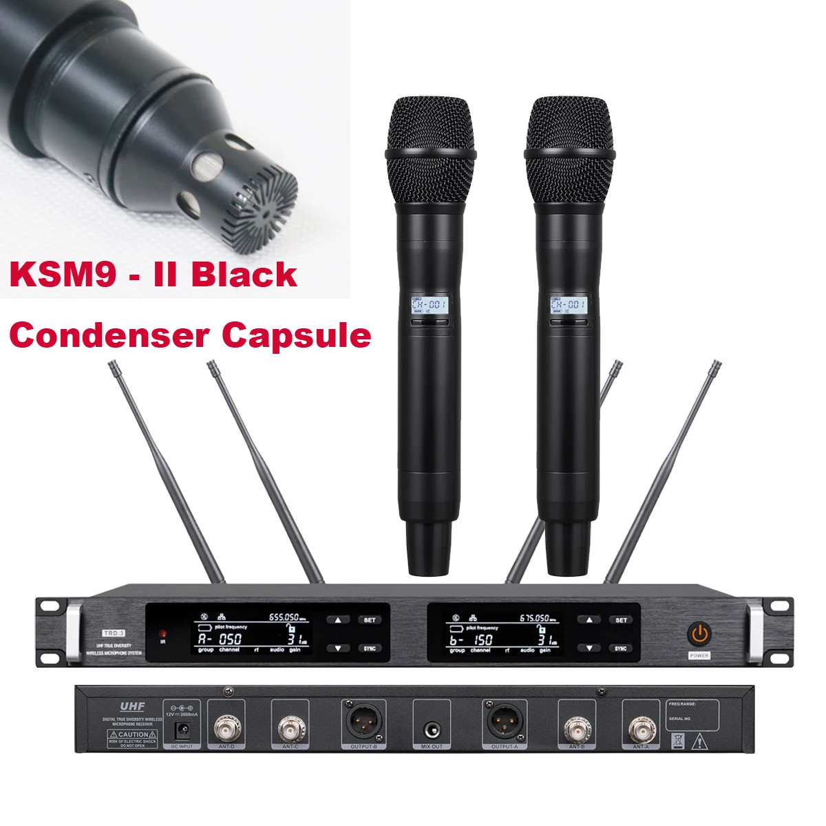 Pro ADX2 KSM9 II Condenser Capsule Digital Wireless Microphone System ULXD4D Receiver DJ Karaoke Stage Performance 500m Range