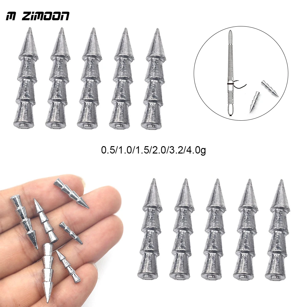 10pcs Nail Weight Sinkers Neko Rig Connector Insert Weight Fishing Tools For Worms Tackle Hooks Weight Fishing Sinkers 0.5-4.0g