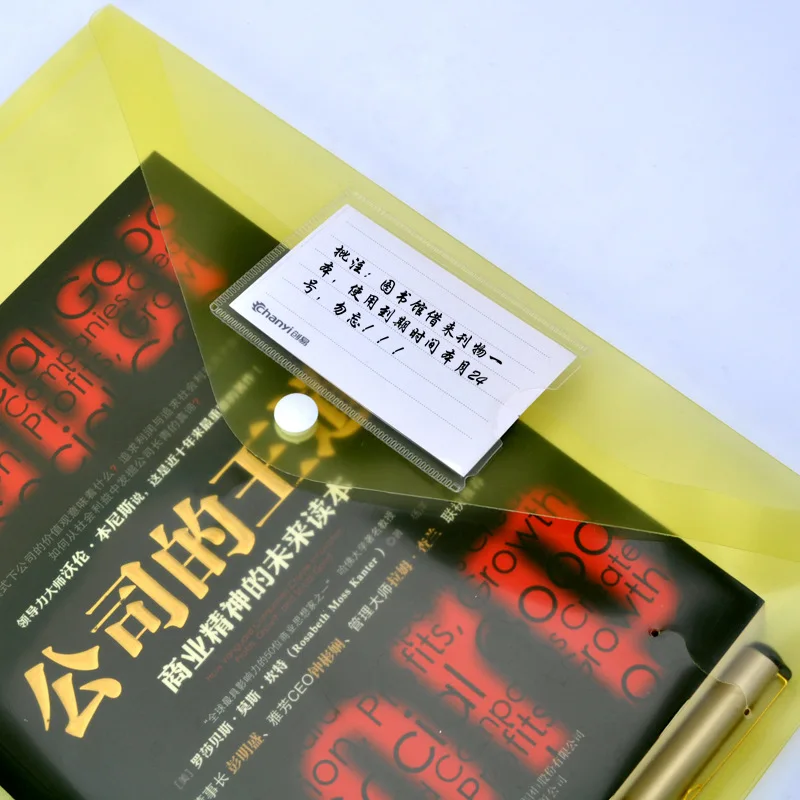 Sacchetto di File con bottone a pressione da 10 pezzi cartella di immagazzinaggio di carta A4 in plastica borsa da ufficio trasparente borsa di immagazzinaggio dell'organizzatore della scrivania di ispessimento