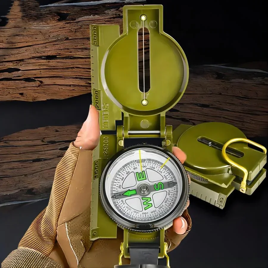 

Multifunctional Outdoor Ensatic Sighting Waterproof Green Compass, Durable Boy Scout Portable Compass for Camping, Hiking, Green