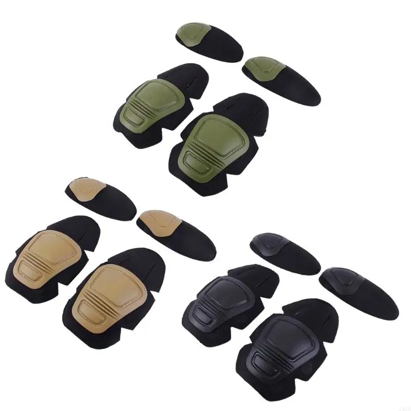 242F Sports Knee and Elbow Guards Pad for Adult Teen Sports Outdoor Activity, Knee Elbow Protectors with Foam Padding