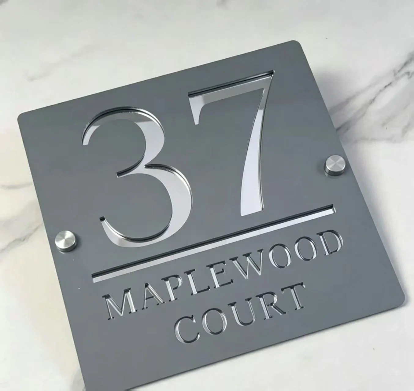 Personalized Custom Acrylic House Number Sign Modern 3D Laser‑Cut Address Plate Waterproof Outdoor Villa Door Wall Decor Plaque