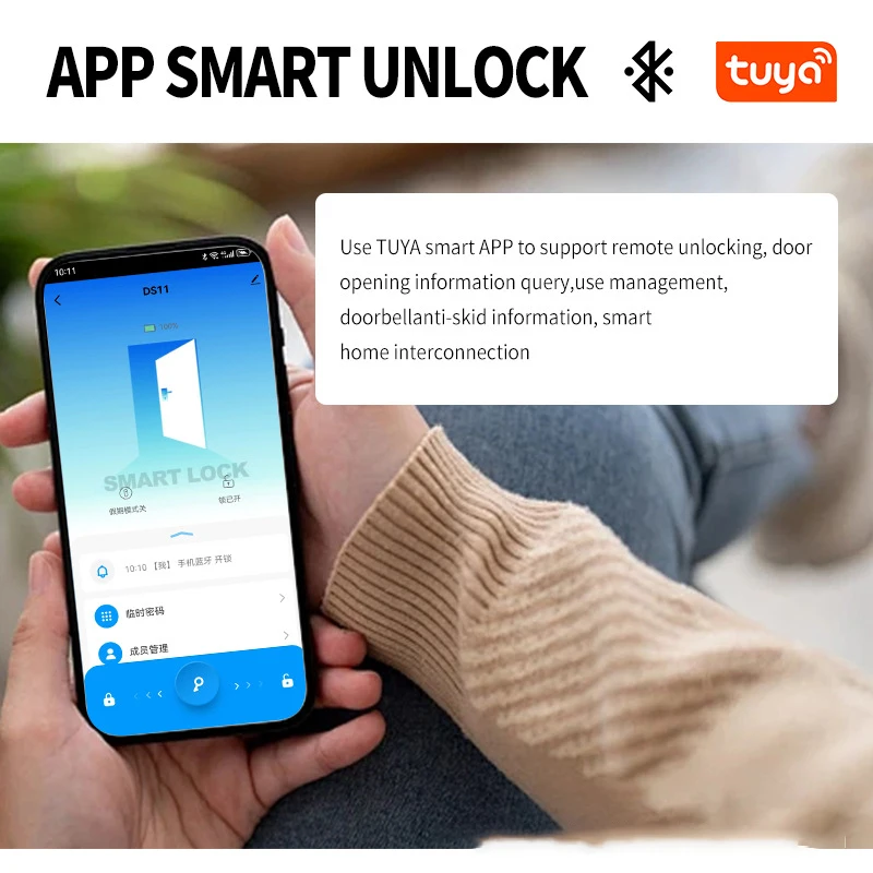 Smart Lock Fingerprint Lock Intelligent Rental Password Lock Tuya Exclusive European American Closed-door Hospitality Accommodat