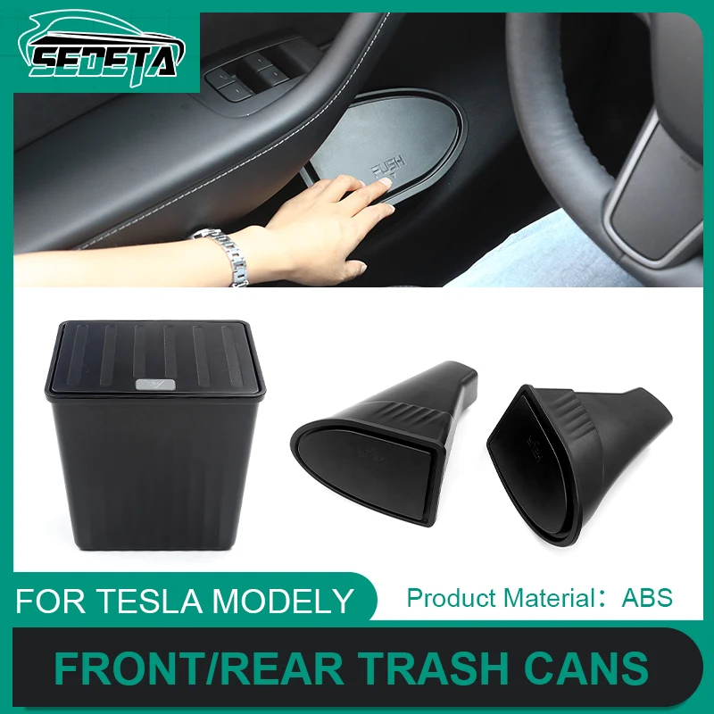 

Storage Box Modification Accessories Interior Accessories 2023 For Tesla Model Y Door Trash Can Rear Press Type Trash Can ABS