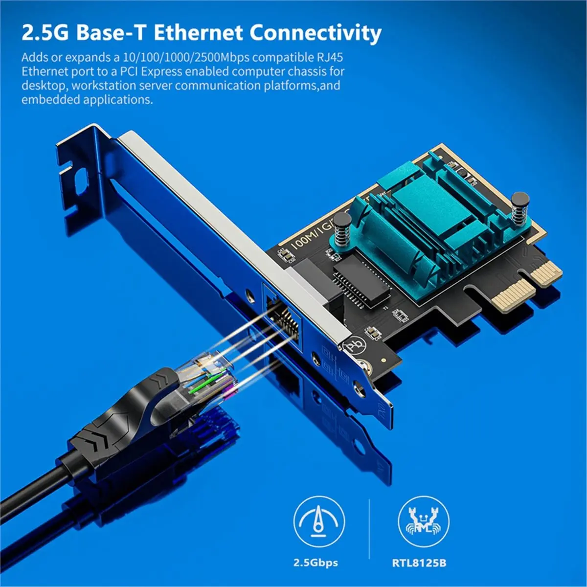 618 Mega Sale 2.5G PCI-E Gigabit Network Card RTL8125B Chip 100/1000Mbps 2.5Gbps Ethernet Gigabit Wired LAN Controller Adapter