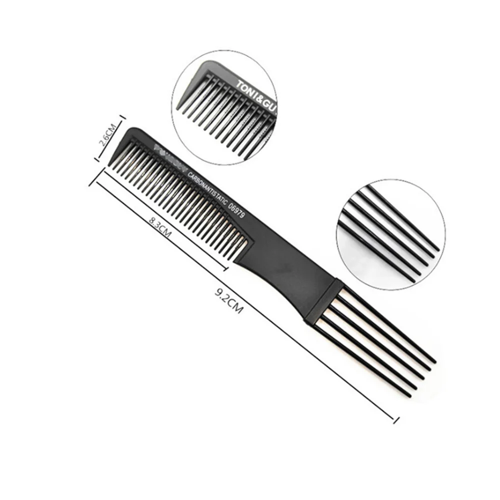 2PCS Black Makeup Comb Styling Hairdressing Comb In 2 Designs Barber Training Tail Comb Salon Studio HairCut Comb