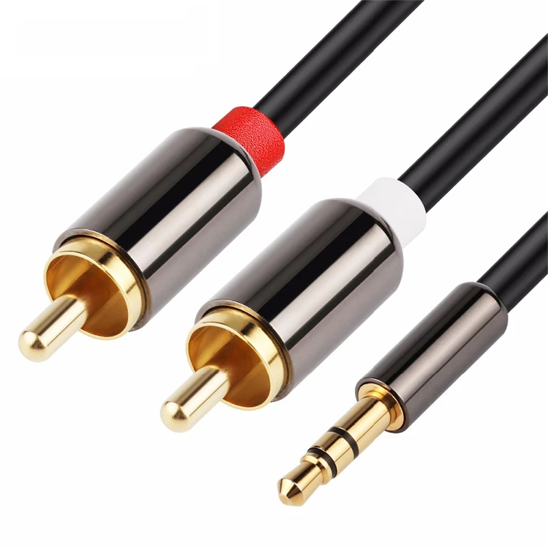 

JCKEL RCA Cable 3.5mm Jack to 2 RCA Aux Audio Cable 3.5 mm to 2RCA Male Adapter Splitter for TV Box apple tv Speaker Wire Cord