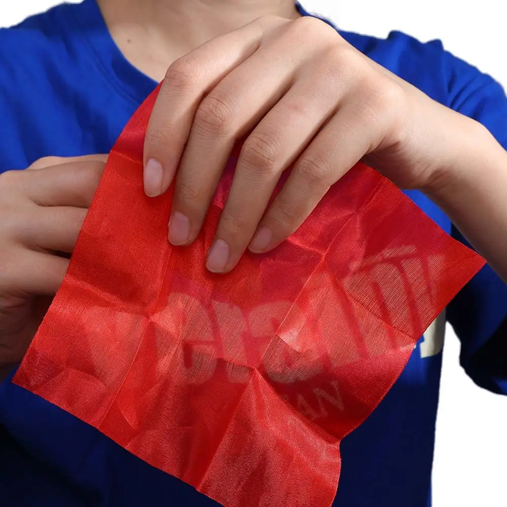 Professional Close-Up Red Silk Street Trick Scarf Disapper Magic Magic Tricks Finger Magic Tricks Finger Thumb Tip Kid Gifts