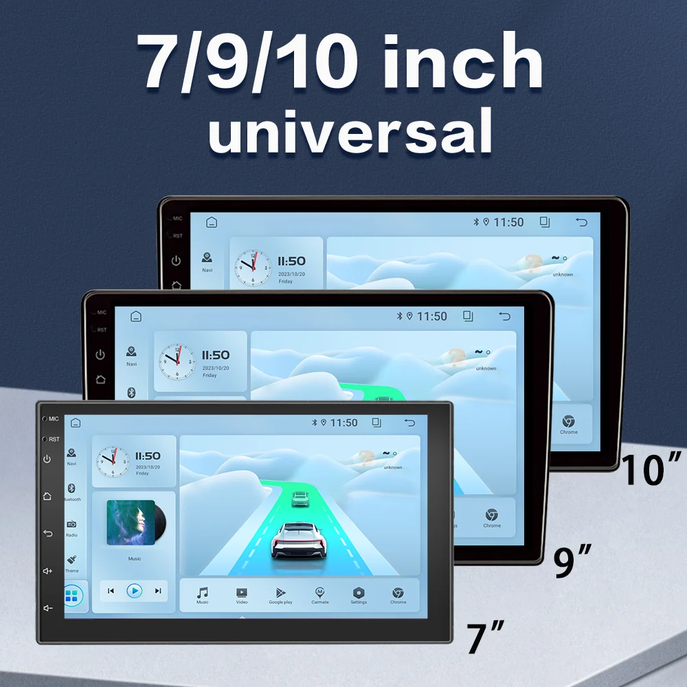Universal 9/10 inch Android 16 Car Stereo CarPlay Car Radio Android Auto GPS Multimedia Player 2 DIN WiFi Player QLED Screen BT