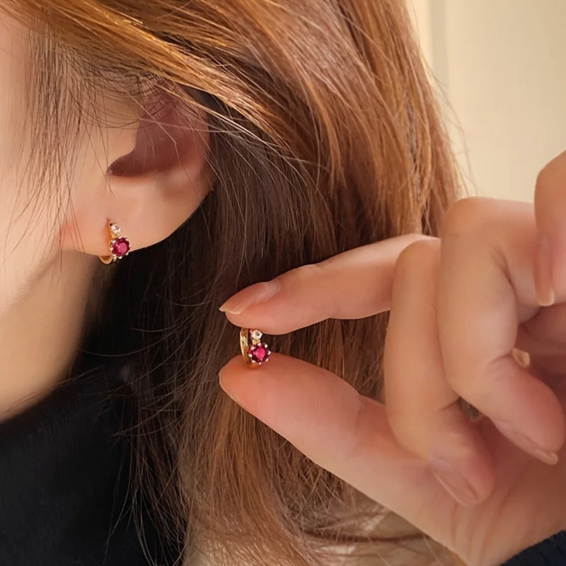 1 paire de boucles d'oreilles rouges vintage et élégantes, 1 paire d'accessoires de mode, parfaits pour les anniversaires, les vacances et les occasions spéciales