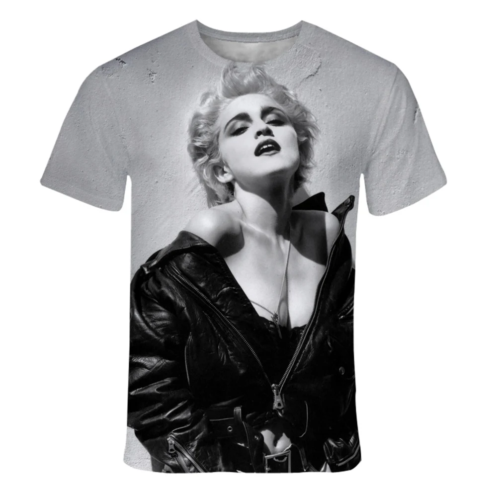 Summer fashion trend personalized singer Madonna 3D printed printed printed pattern casual and comfortable T-shirt