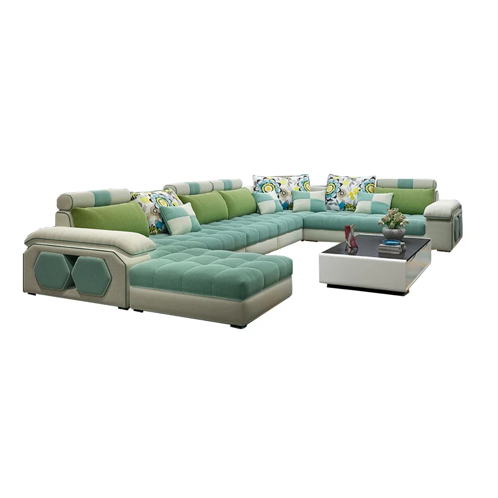 Fabric Big Sofa Set Living Room Furniture Cloth Sofa Modernos Para Sala Sectional Sofa U Shape Corner Couch Grandes Salon