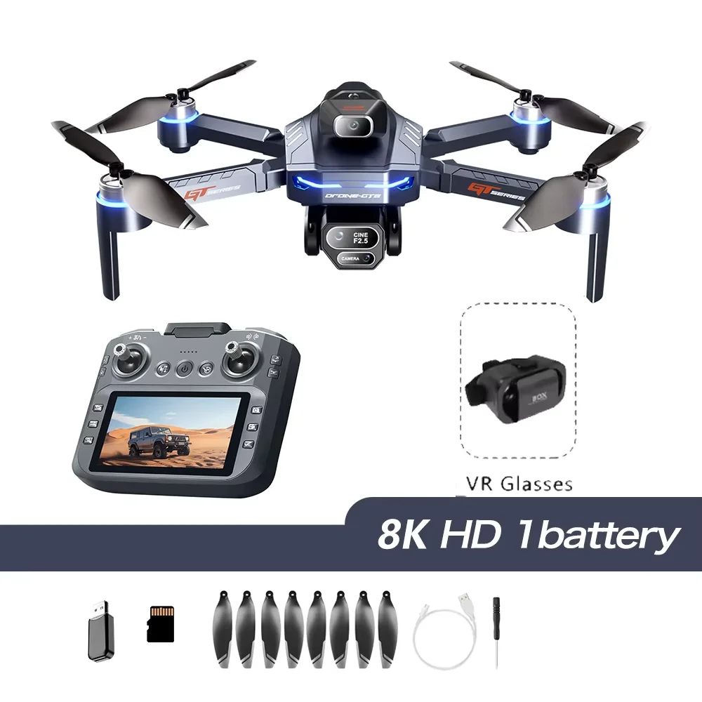 New GT8 RC Drone With 1080P Wide Angle 8K HD Professinal Cameras Foldable Helicopters 5G WIFI FPV Obstacle Avoidance Quadcopters image 3