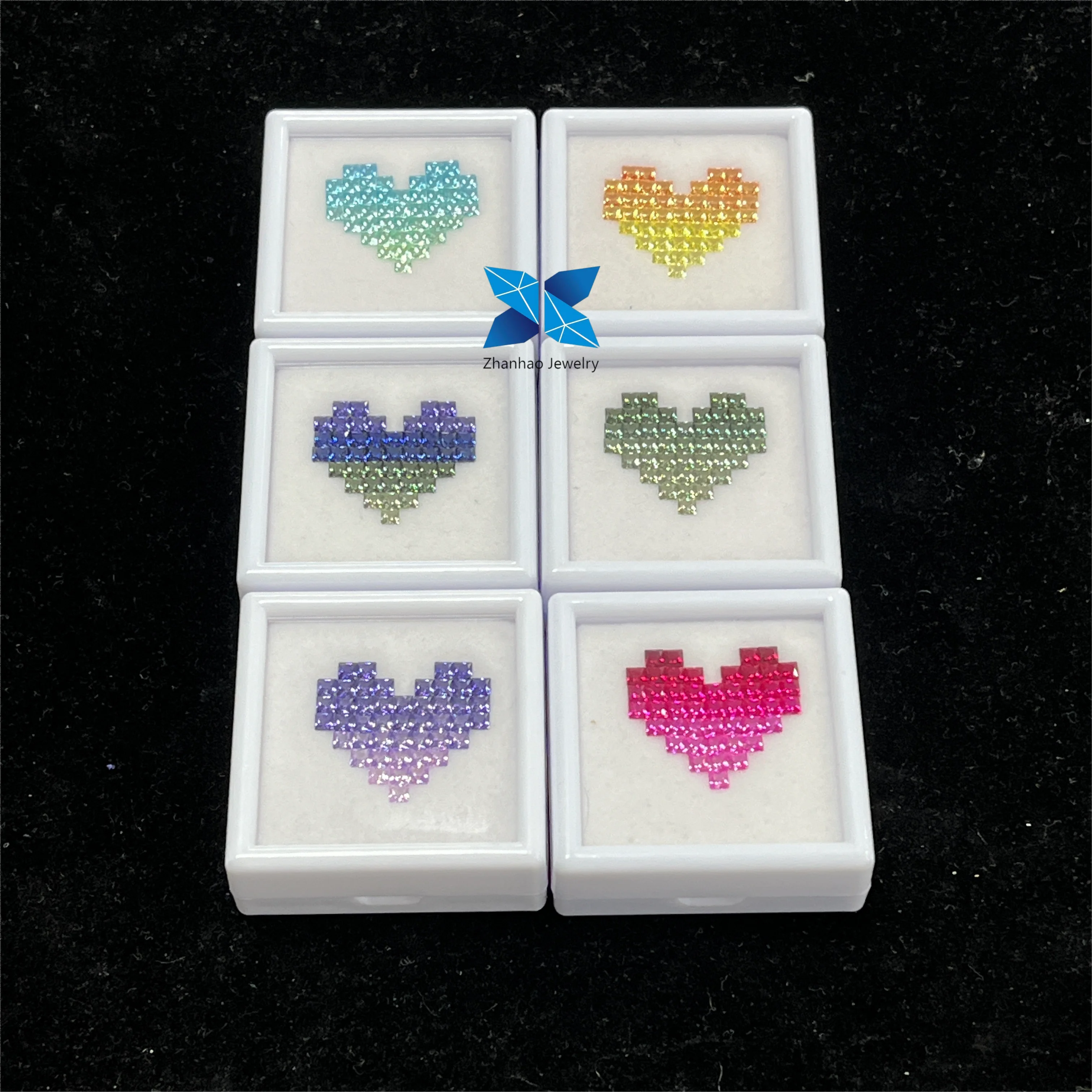 

Color Gradient Corundum Composite Gemstones Accept Custom Made For Fine Jewelry