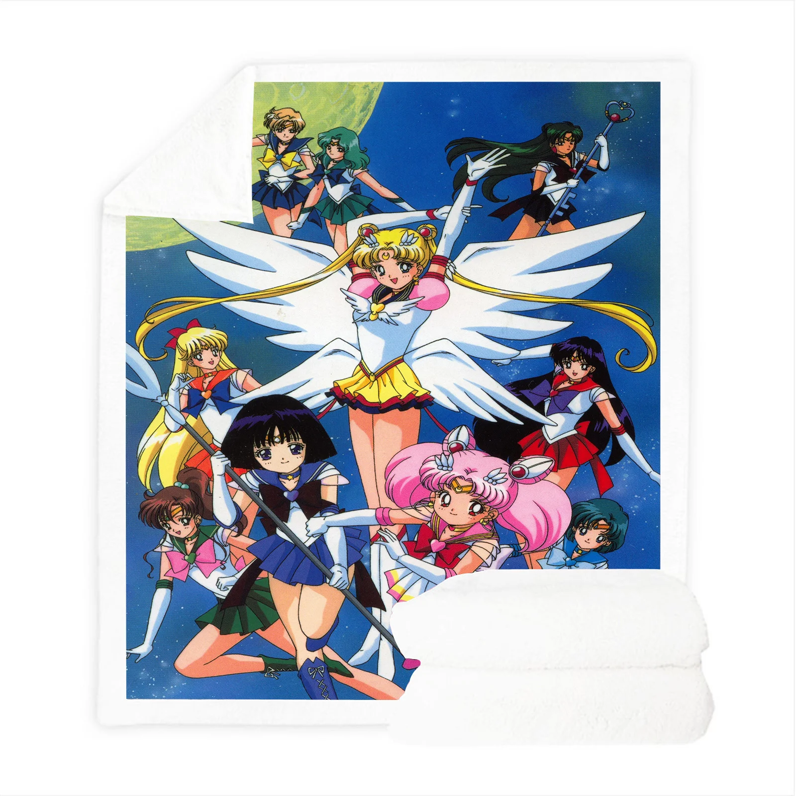 Sailor Moon Blanket Anime Microfiber Fabric Blankets For Throws Furry Custom Winter Fleece Luxury King Size